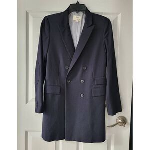 Boy. Band Of Outsiders Wool Double Breasted Elbow Pads Navy Blazer S